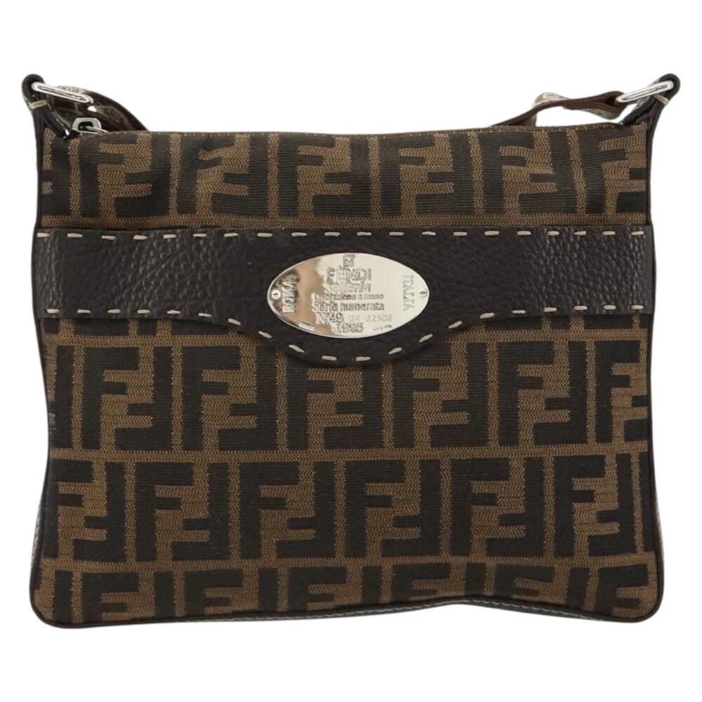 Fendi Zucca Celeria Shoulder Bag Black